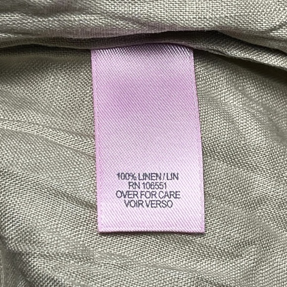 Calypso St. Barth Linen Pleated Tunic Top Lagenlook Beige Taupe Size Large - Picture 5 of 7